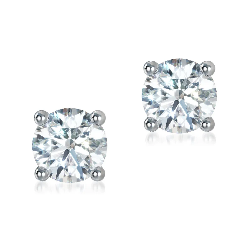 Ear cuffs with crystals for added sparkle -Lab Grown Diamond Stud Earrings