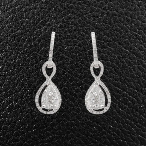 Chunky statement earrings for women -Diamond Dangle Earrings