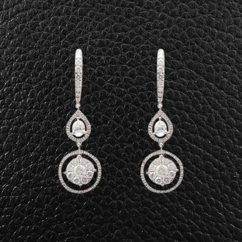 Silver earrings for everyday outfits -Diamond Dangle Earrings