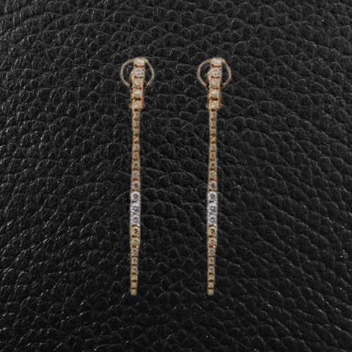 Large gold earrings for bold statements -Diamond Straight Dangle Earrings