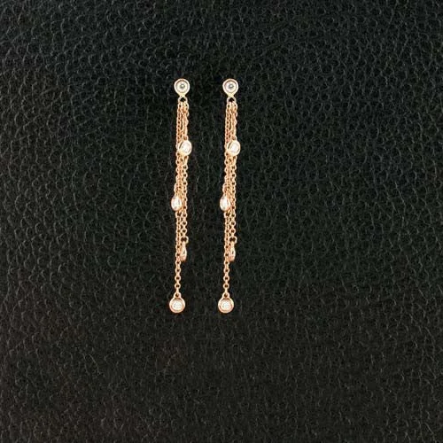 Handmade gold earrings for unique style -Diamonds on Chains Earrings