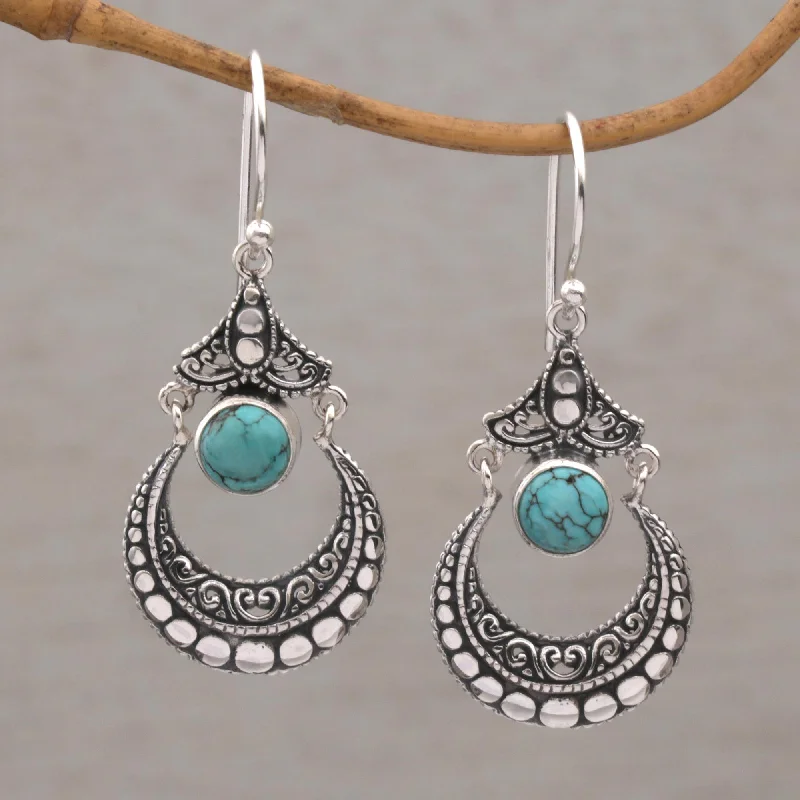 Luxury crystal earrings for women -Elegant Crescents Magnesite Earrings