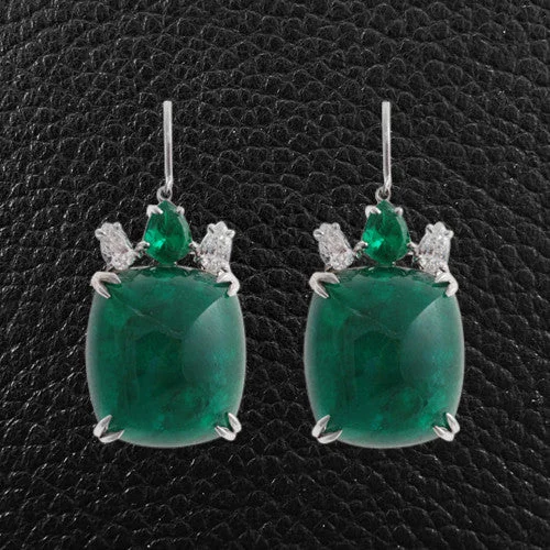 Bold statement earrings for confidence -Emerald & Diamond Earrings