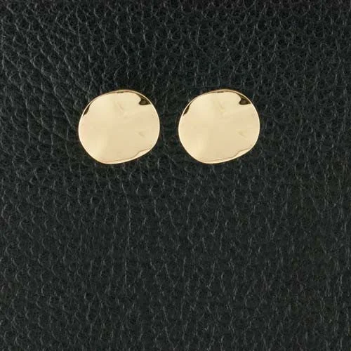 Luxury diamond stud earrings -Gold Disc Earrings