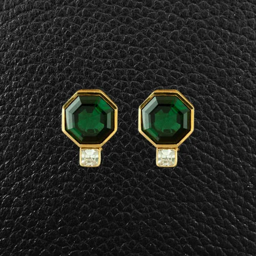 Ear cuffs with pearls for chic elegance -Green Tourmaline & Diamond Earrings