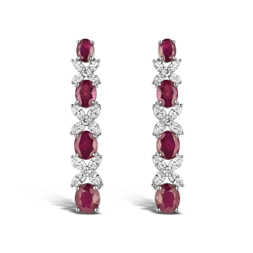 Vintage chandelier earrings for old-school glamour -Ruby & Diamond Dangle Earrings