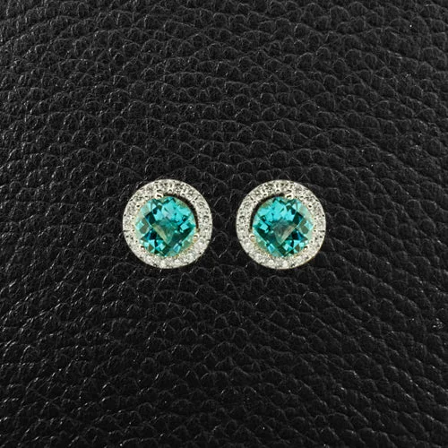 Minimalist hoop earrings for subtle elegance -Sky Blue Topaz & Diamond Earrings