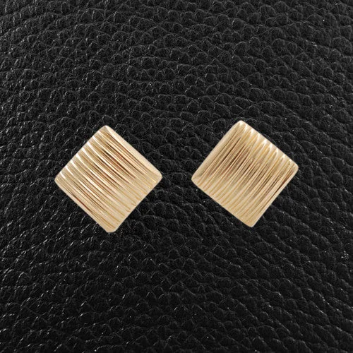 Bold geometric earrings for modern outfits -Square Yellow Gold Earrings