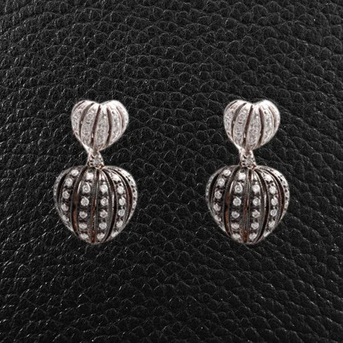 Ear jackets for trendy looks -White Gold & Diamond Dangle Earrings