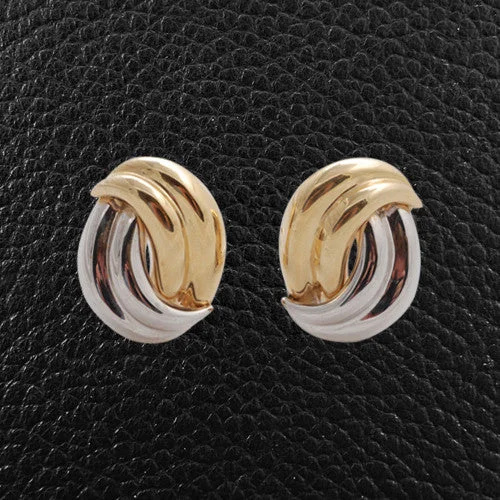 Silver hoop earrings for casual wear -White & Yellow Gold Earrings