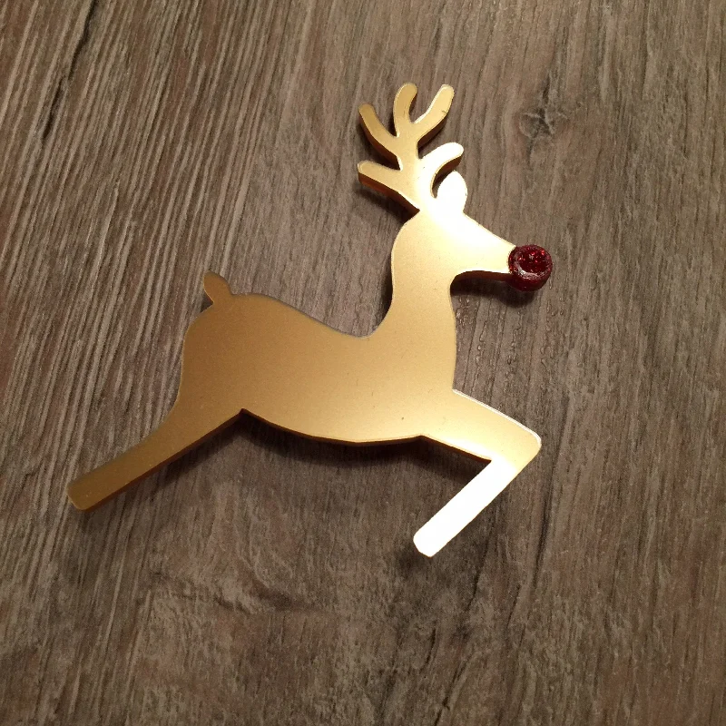 Luxe diamond drop earrings for luxury look -Reindeer brooch